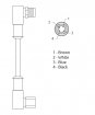 4 žílový kabel s konektory M12, MRFID EC L4 10